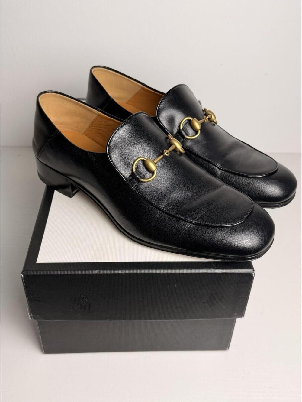 Gucci Men's Classic Horsebit Leather Loafers Black SZ 8